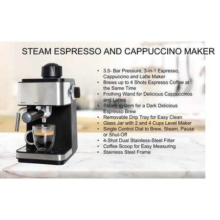 Premium Levella Steam Espresso and Cappuccino Maker PEM351